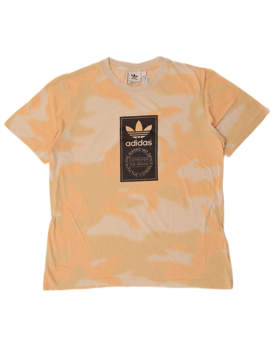 Adidas Herre grafisk T-shirt Top Medium Orange Tie Dye Bomuld