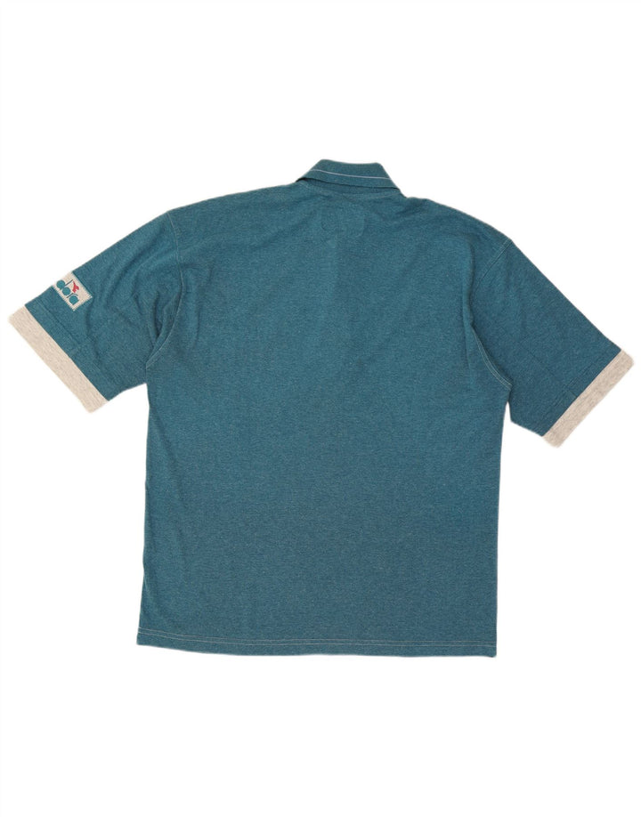 Diadora herre poloshirt, stor grå farveblok bomuld
