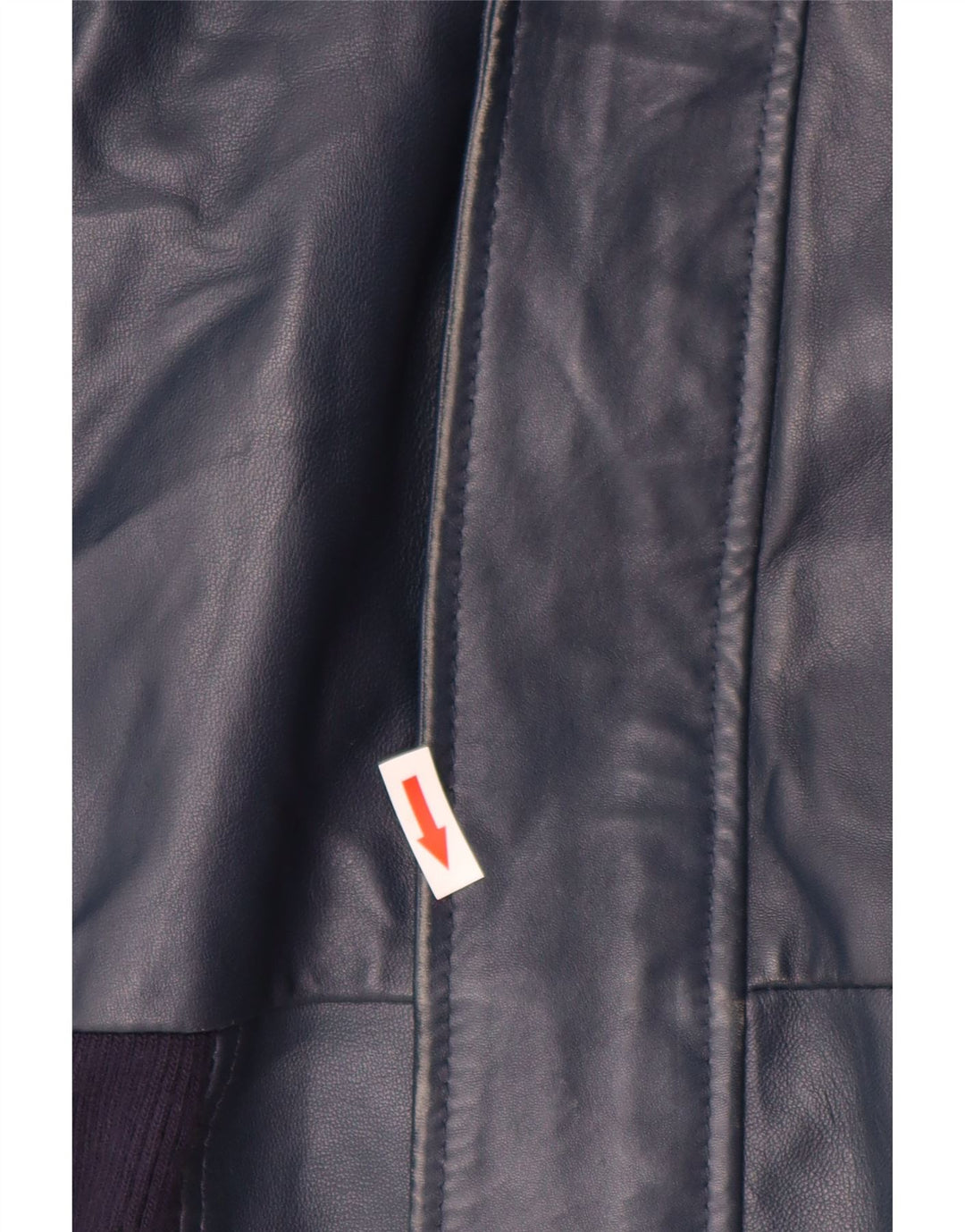 VINTAGE Læderjakke med hætte til kvinder UK 14 Stor marineblå læder