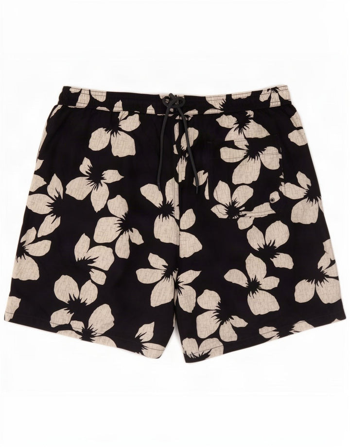 Marks & Spencer Badeshorts til mænd Medium Black Floral Polyester