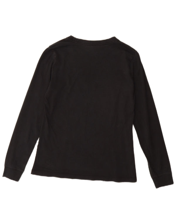 NIKE grafisk top langærmet til kvinder UK 10 Lille sort