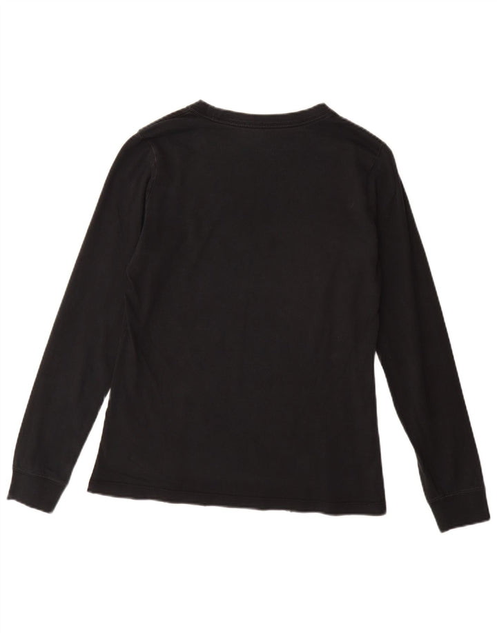 NIKE grafisk top langærmet til kvinder UK 10 Lille sort