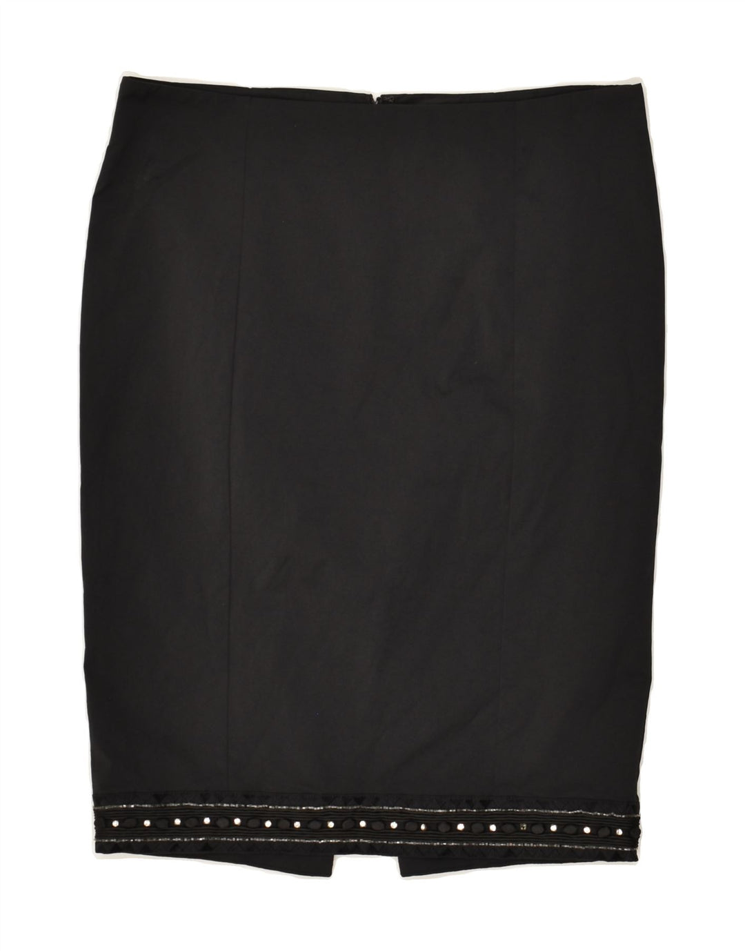 ROCCOBAROCCO Womens Pencil Skirt US 10 Large W32  Black Cotton | Vintage Roccobarocco | Thrift | Second-Hand Roccobarocco | Used Clothing | Messina Hembry 