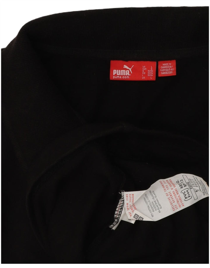 Puma Langærmet Polo Shirt til mænd Stor sort bomuld