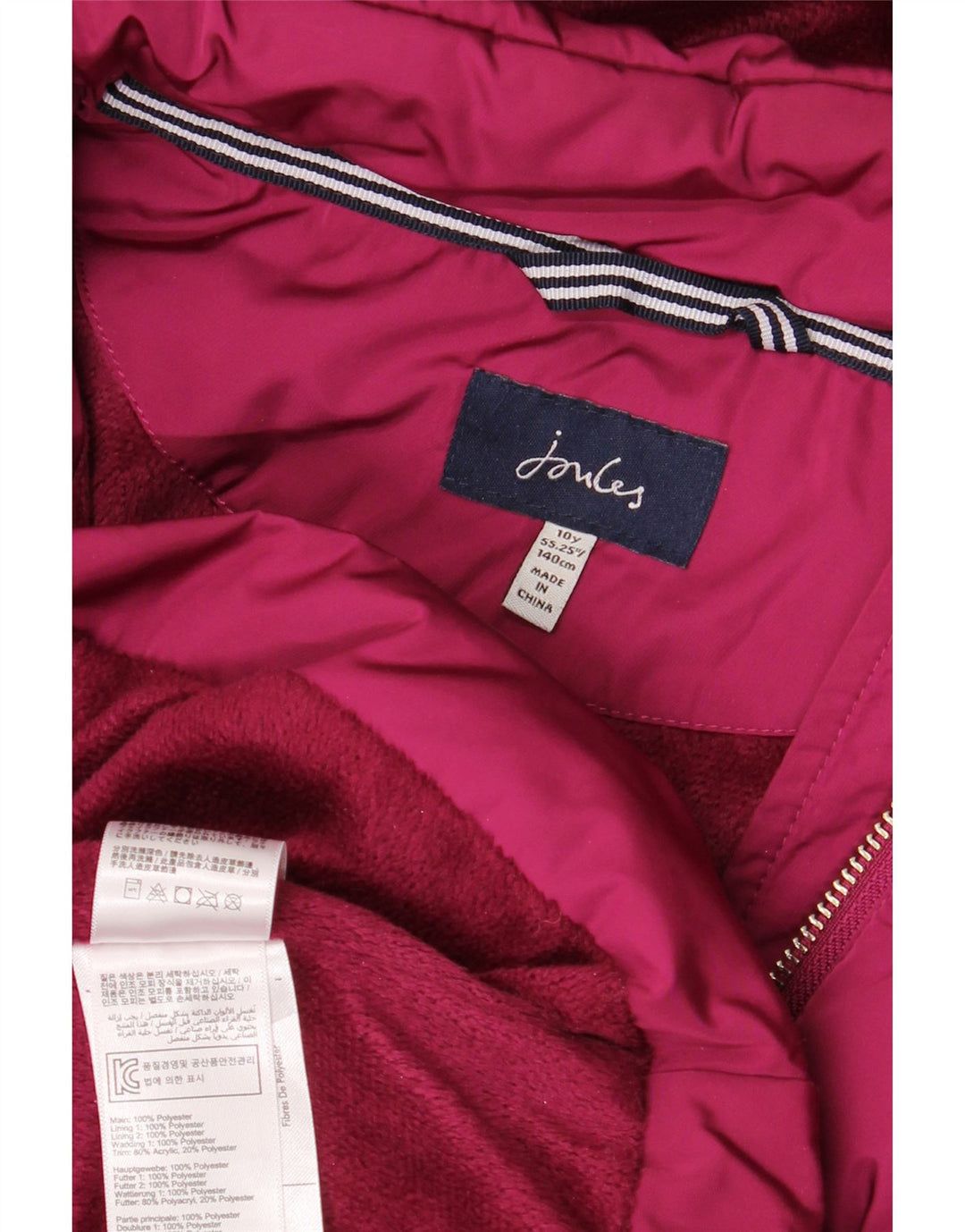 Joules Piger Polstret frakke med hætte 9-10 år Pink Polyester