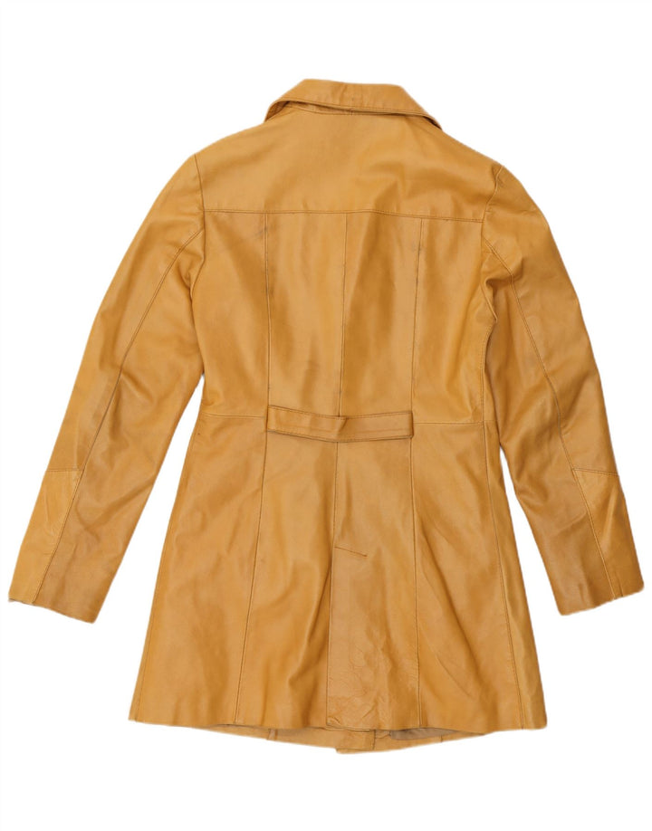 Terranova Dame Læder Frakke UK 10 Small Beige Læder