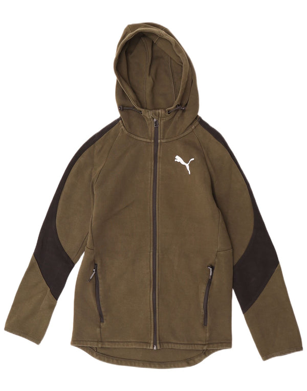Puma Hættetrøje med lynlås til mænd Small Khaki Colourblock
