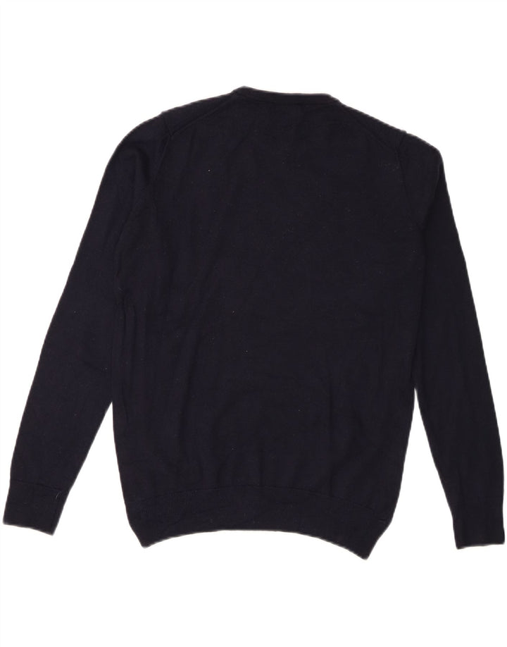 Zara Herre Crew Neck Jumper Sweater Medium Navy Blue Uld
