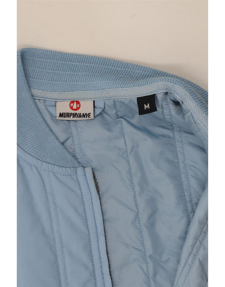 MURPHY & NYE Womens Padded Gilet UK 14 Medium Blue Nylon Vintage Murphy & Nye and Second-Hand Murphy & Nye from Messina Hembry 
