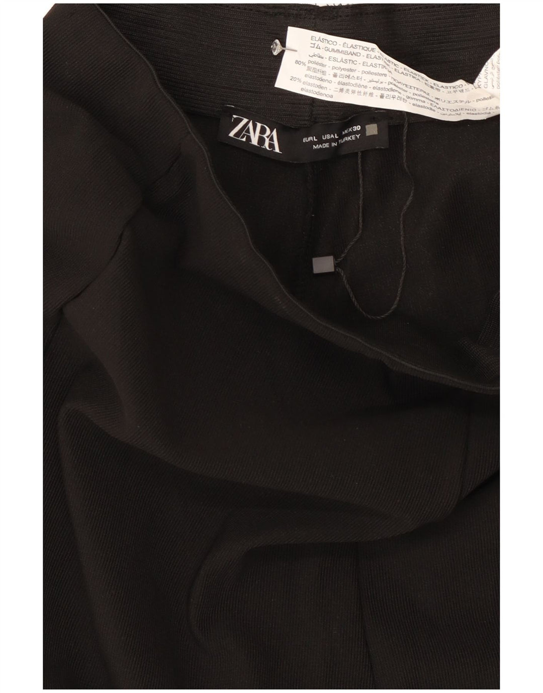 Zara Womens Leggings UK 16 Large Black Polyester