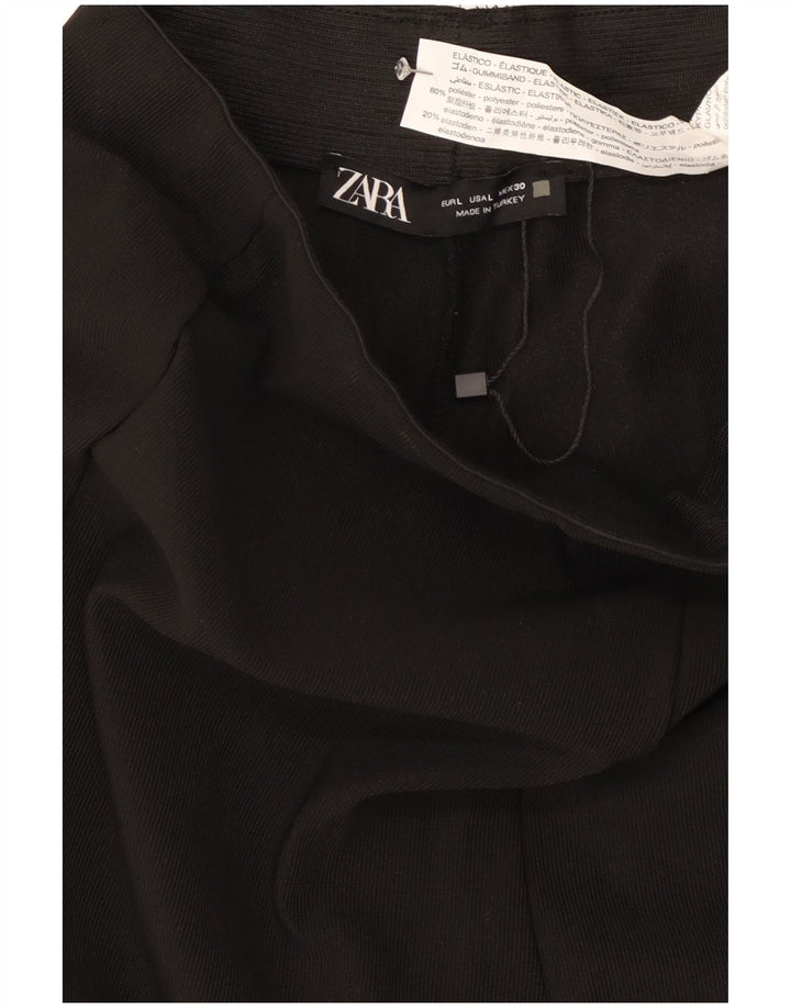 Zara Womens Leggings UK 16 Large Black Polyester