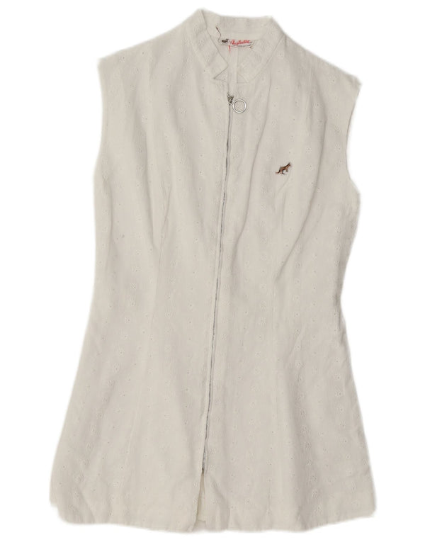 AUSTRALIAN L'ALPINA Dame Tennisskjorte Bluse IT 46 Large White Sports