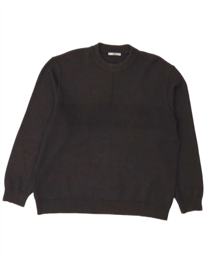 Marks & Spencer Herre sweater med rund hals, stor marineblå akryl