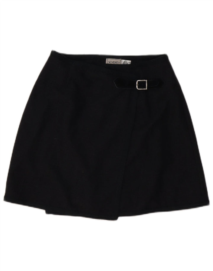 Halvfjerds kvinders slå-om nederdel IT 42 Medium W26 Marineblå Uld