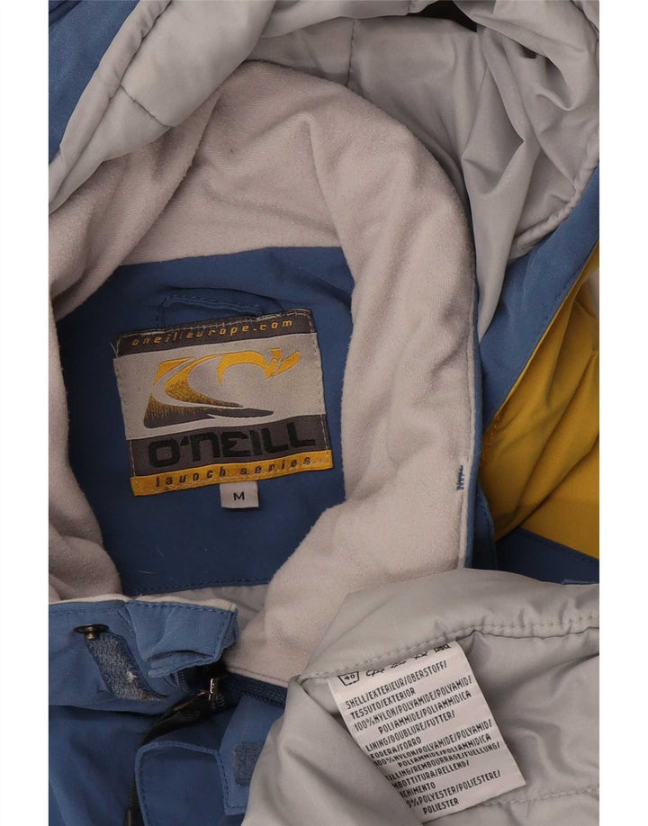 O'Neill Herre grafisk hætte skijakke UK 38 Medium Blue Colourblock Nylon