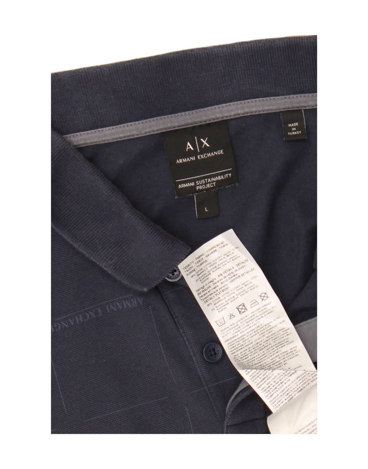 Armani Exchange Herre poloshirt Stor marineblå ternet bomuld