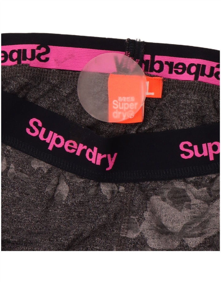 SUPERDRY Grafiske Leggings til kvinder UK 14 Stor grå blomsterbomuld