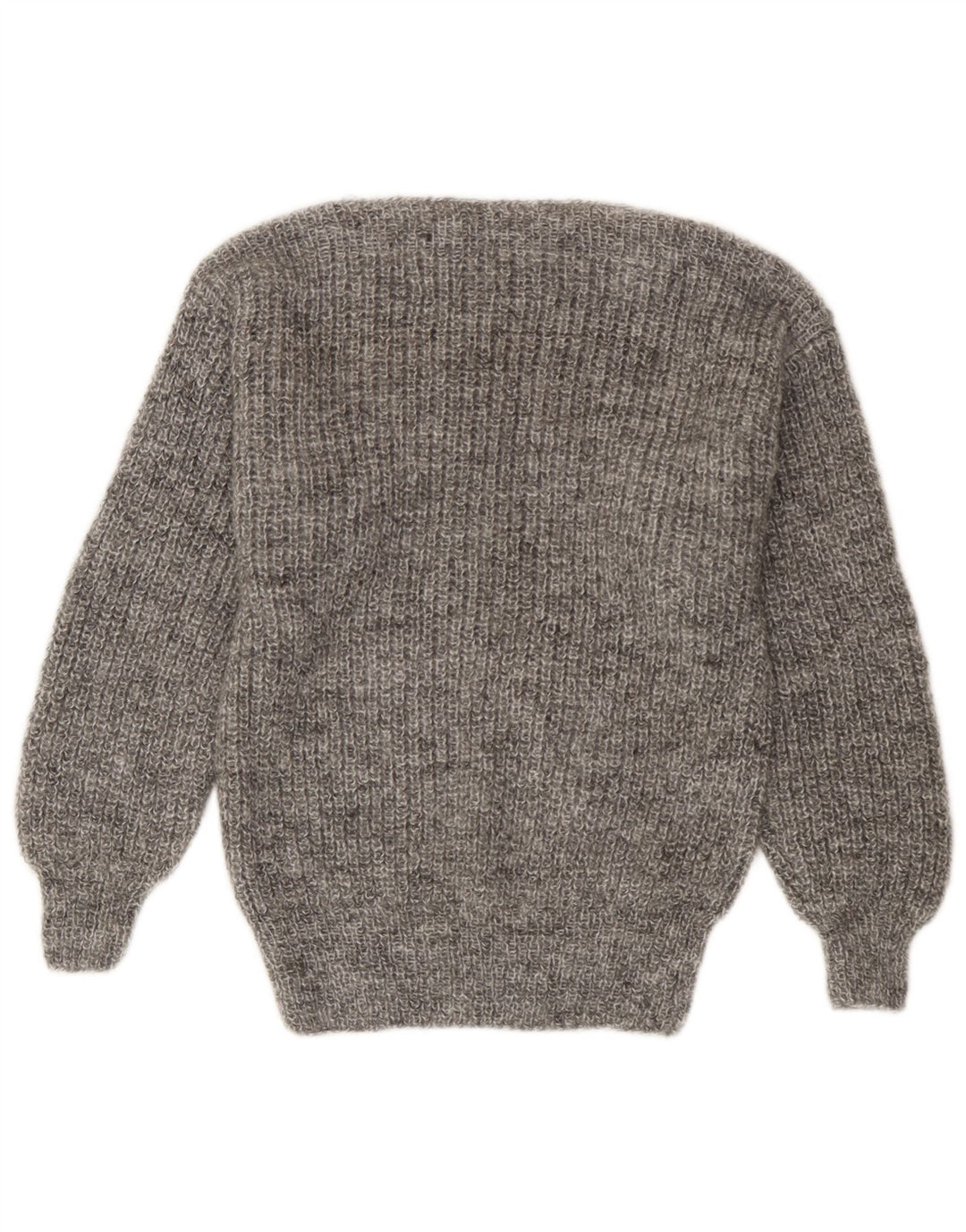 Vintage Dame Boat Neck Jumper Sweater UK 12 Medium Grey Flecked