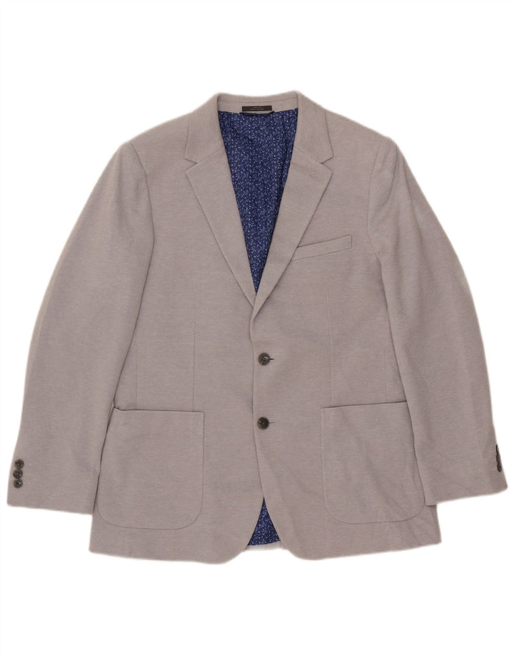Marks & Spencer Herre 2 Button Slim Blazer Jacket UK 40 Large Grå Polyester