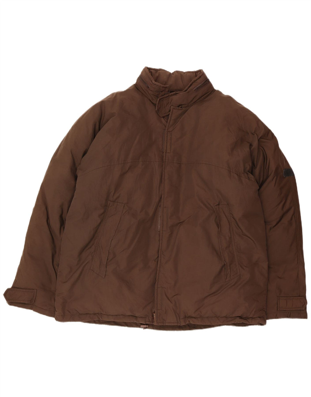 CALVIN KLEIN JEANS Herre hættepolstret jakke UK 42 XL Brun nylon