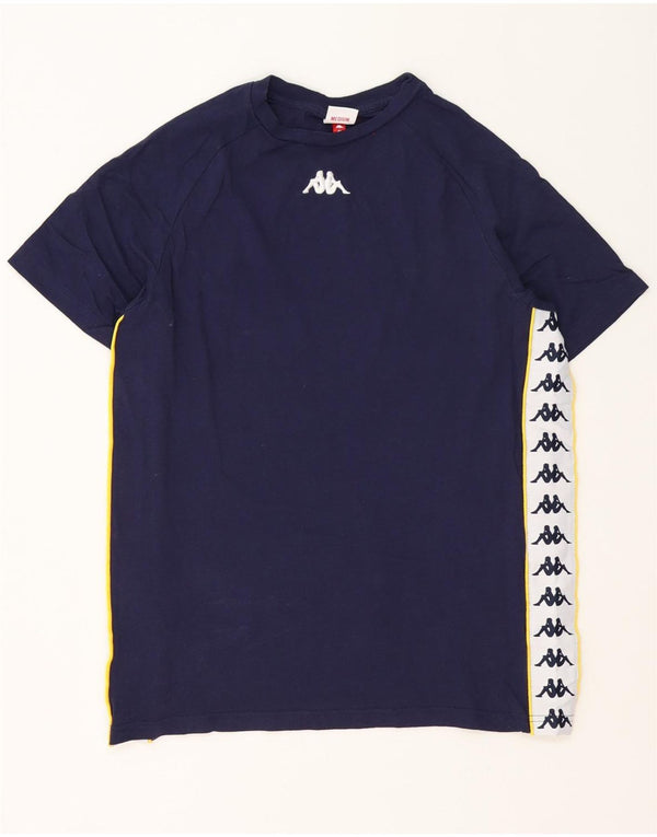 Kappa Herre grafisk T-shirt Top Medium Marineblå Colourblock Bomuld