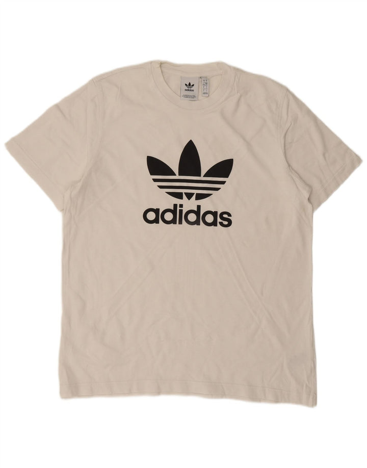 ADIDAS Grafisk T-shirt top til mænd Stor hvid bomuld