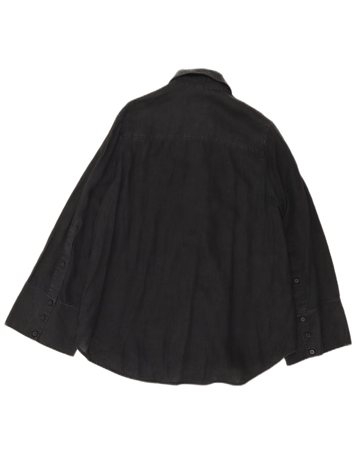 Cos Oversized skjorte til kvinder EU 32 2XS Sort hør