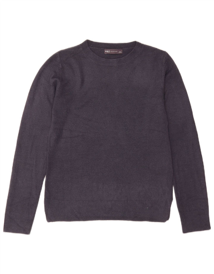 Marks & Spencer Dame Boat Neck Jumper Sweater UK 8 Small Navy Blue