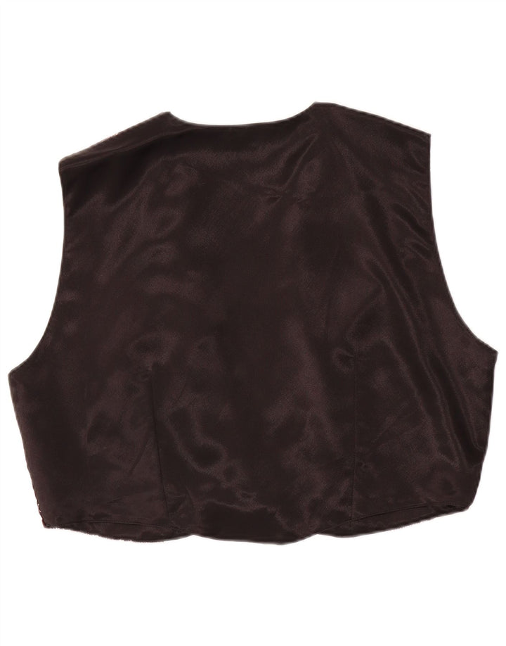 Vintage Dame ÅBEN vest EU 44 XL rødbrun blomster