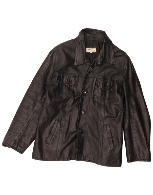 Terranova Dame Læderjakke UK 20 2XL Sort