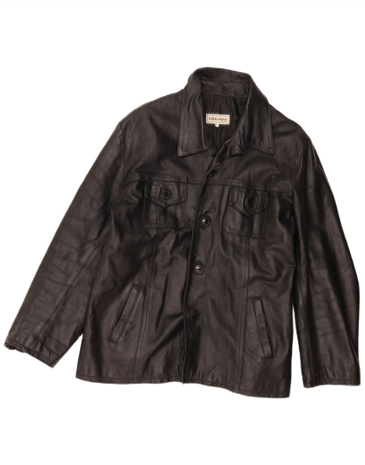 Terranova Dame Læderjakke UK 20 2XL Sort