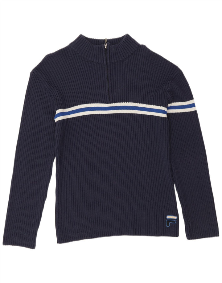 Fila Herre Zip Neck Jumper Sweater IT 50 Mellem marineblå stribet