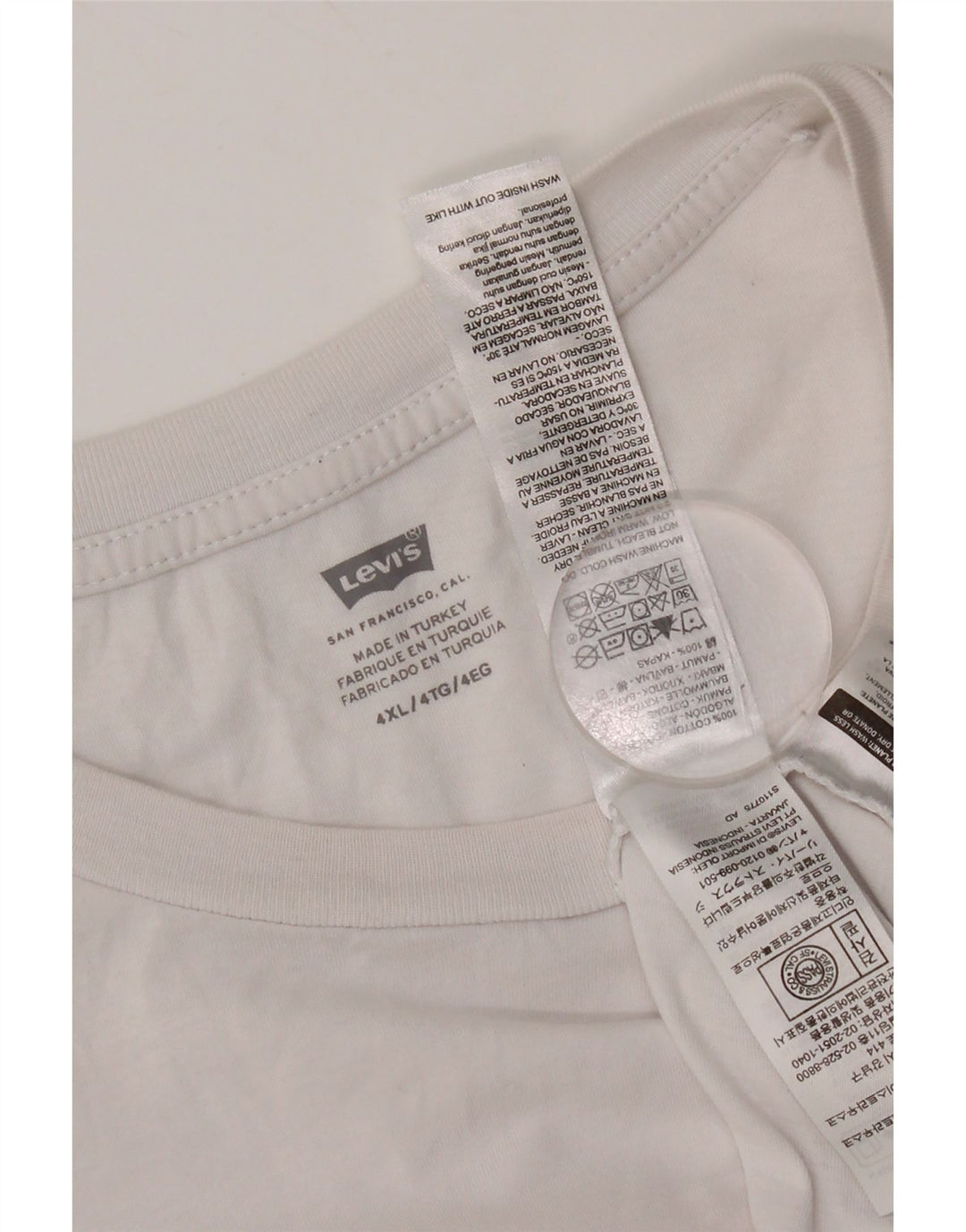 Levi's Herre grafisk T-shirt top 4XL hvid bomuld