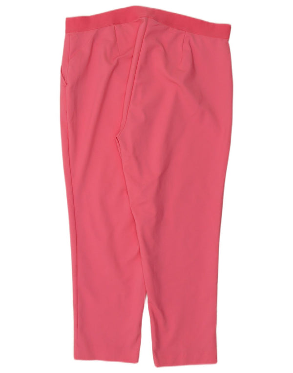 Marks & Spencer Dame Slim Cropped Trousers UK 18 XL W38 L25 Pink Bomuld