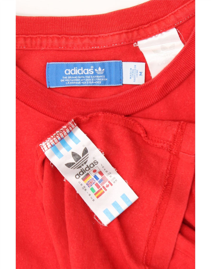 Adidas Herre grafisk T-shirt Top Medium Rød Bomuld