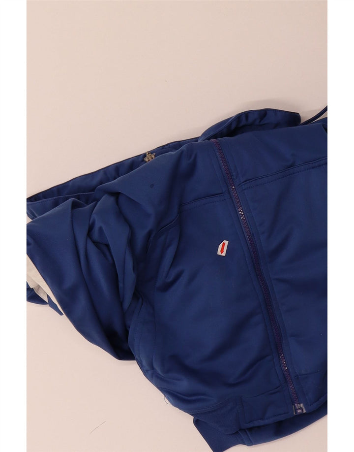 VINTAGE Mens Zip Hoodie Sweater Large Blue Polyester Vintage Vintage and Second-Hand Vintage from Messina Hembry 