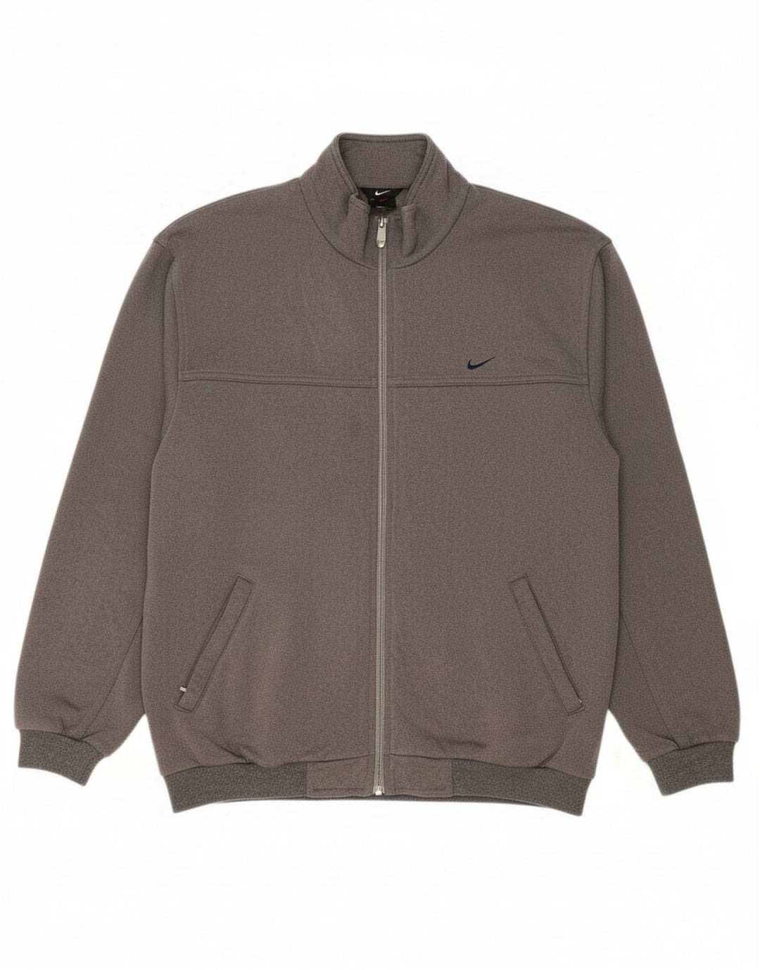 NIKE Mens Tracksuit Top Jacket UK 39/41 Medium Grey Polyester