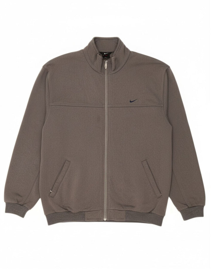NIKE Mens Tracksuit Top Jacket UK 39/41 Medium Grey Polyester