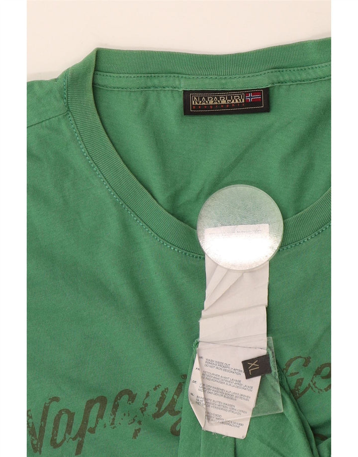 Napapijri Herre grafisk T-shirt Top XL Grøn Bomuld