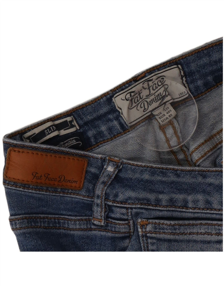 Fat Face Dame Slim Jeans UK 12 Medium W32 L28 Blå Bomuld