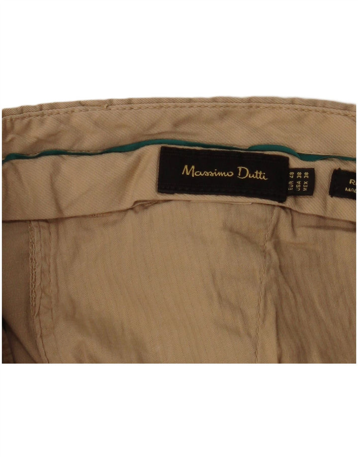 MASSIMO DUTTI Herre Slim Chino Bukser EU 48 XL W38 L34 Beige