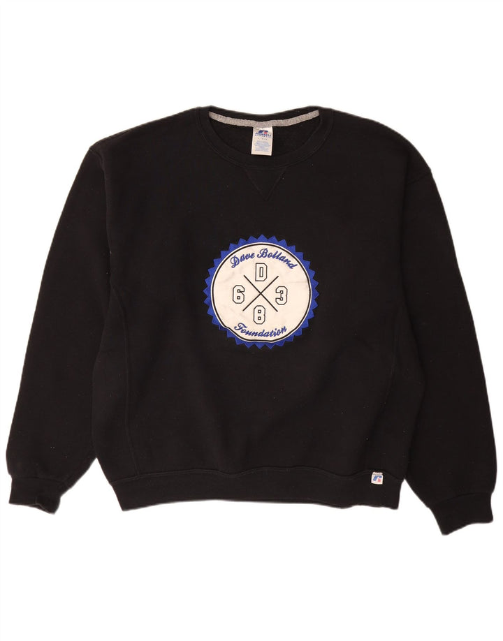 RUSSELL ATHLETIC Herre Grafisk Sweatshirt Jumper Stor Sort Bomuld