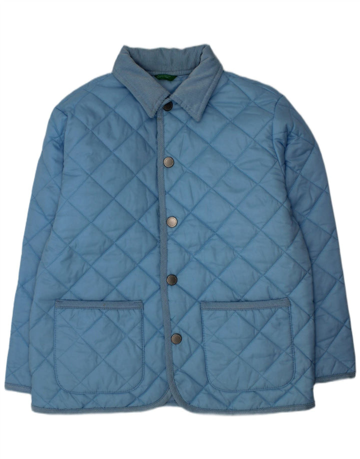 Benetton Boys Quiltet jakke 7-8 år Medium Blue Nylon