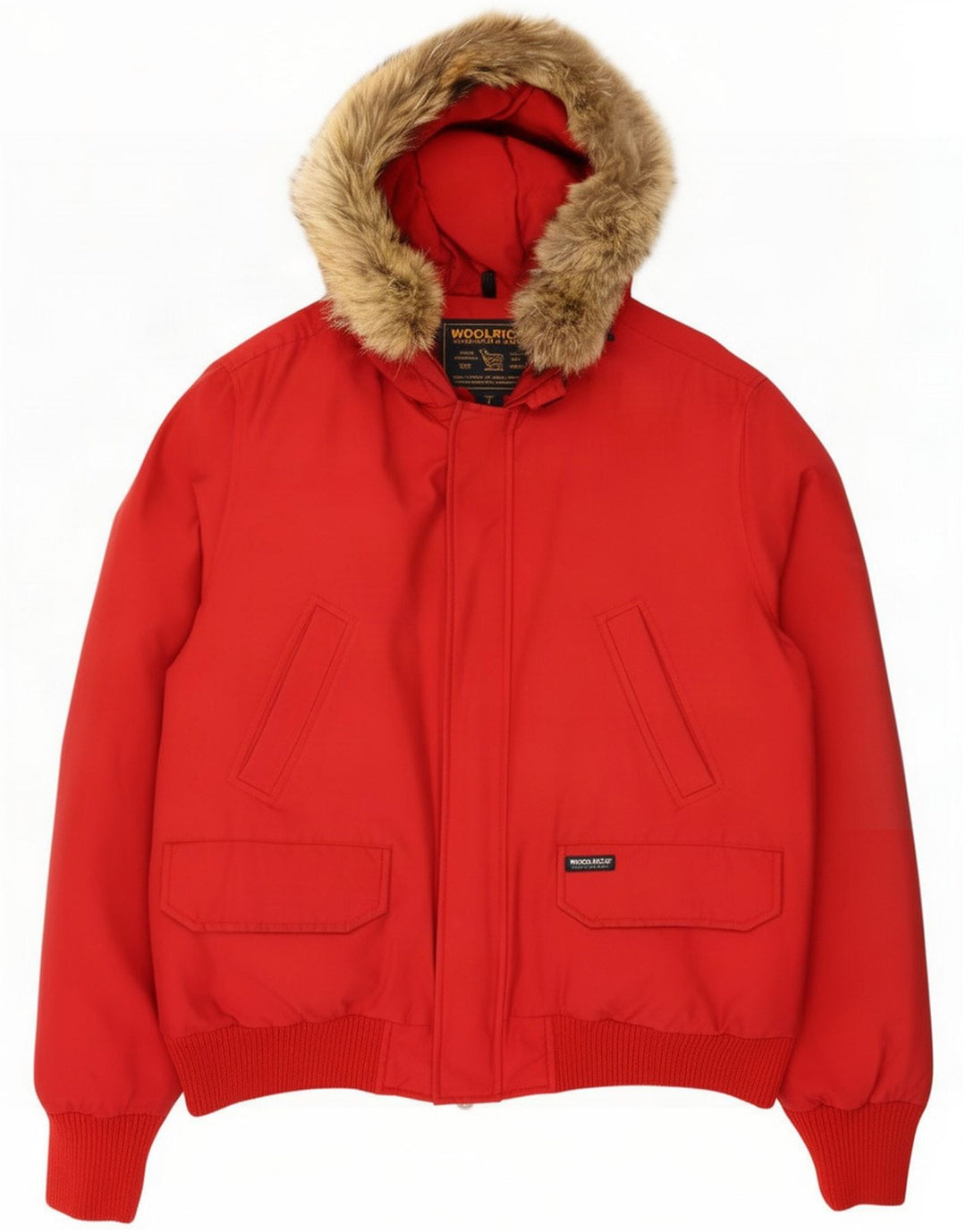 Woolrich Herre hættepolstret jakke UK 40 Large Red Cotton