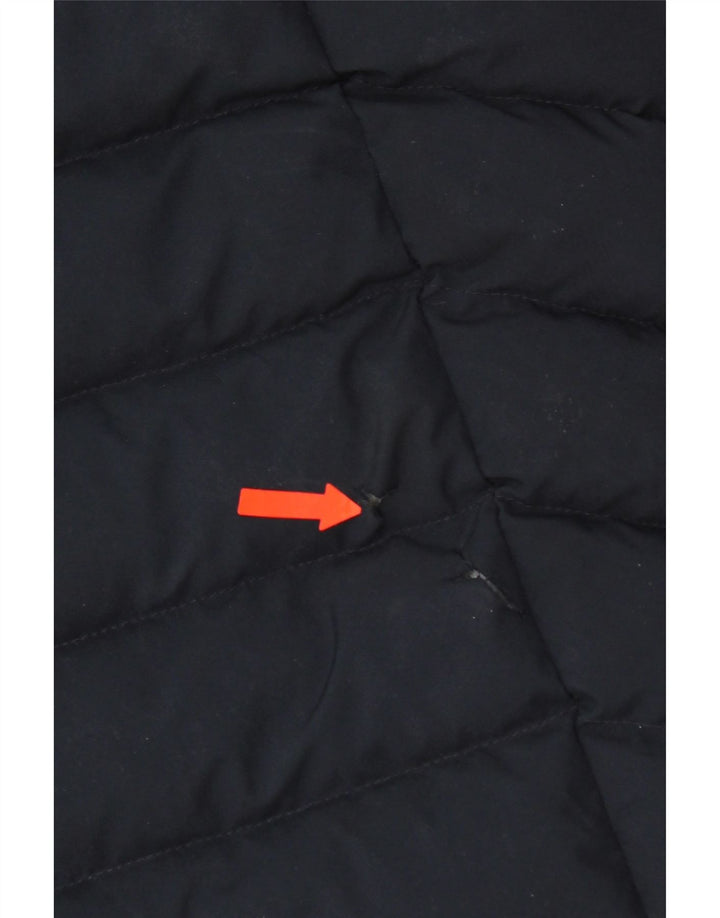 Superdry Polstret frakke med hætte til kvinder UK 10 Lille marineblå polyester