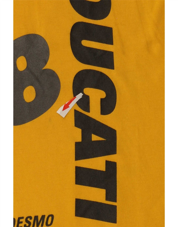 Asics Herre Ducati Grafisk T-Shirt Top Stor Gul Bomuld