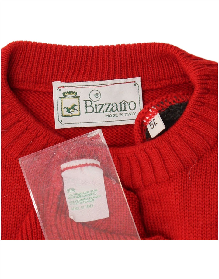 Bizzarro Herre Crew Neck Jumper Sweater IT 52 XL Rød Argyle/Diamond