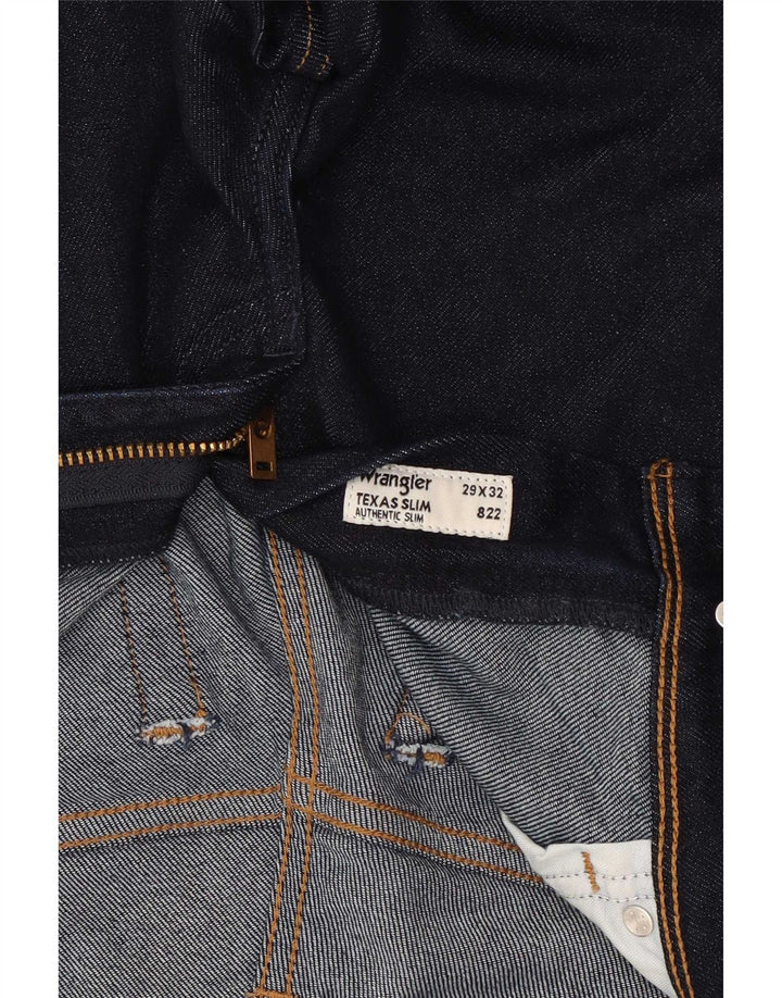 Wrangler Dame Texas Slim Jeans W29 L32 Marineblå Bomuld
