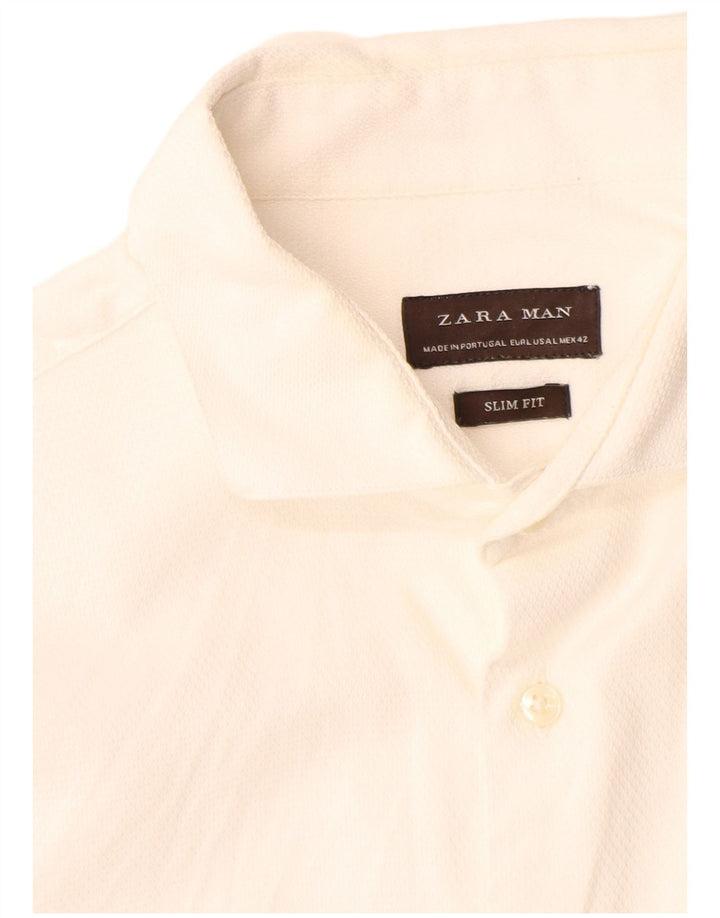 Zara Herre Slim Fit Skjorte Large White