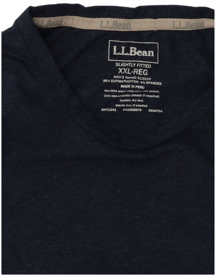 L.L.BEAN Herre letsiddende T-shirt top 2XL marineblå bomuld